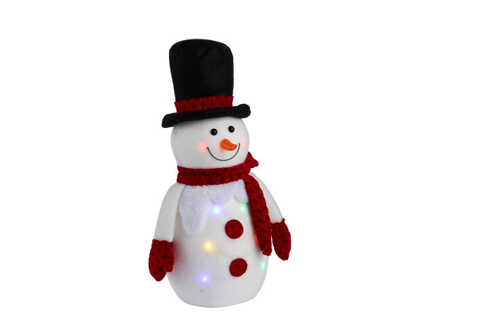 Julefigur med farvet LED-lys H33 cm
